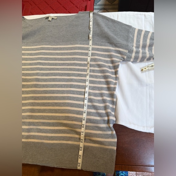 NWOT 41 Hawthorne XXL Striped Gray and Cream lightweight Sweater - Picture 3 of 7